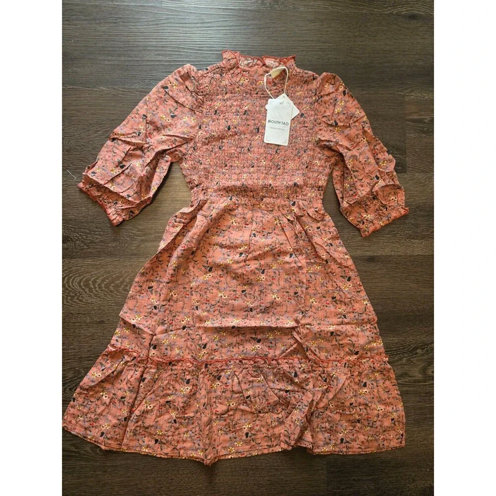 NWT South Tao Smocked Floral Dress – Girls Size 10/140